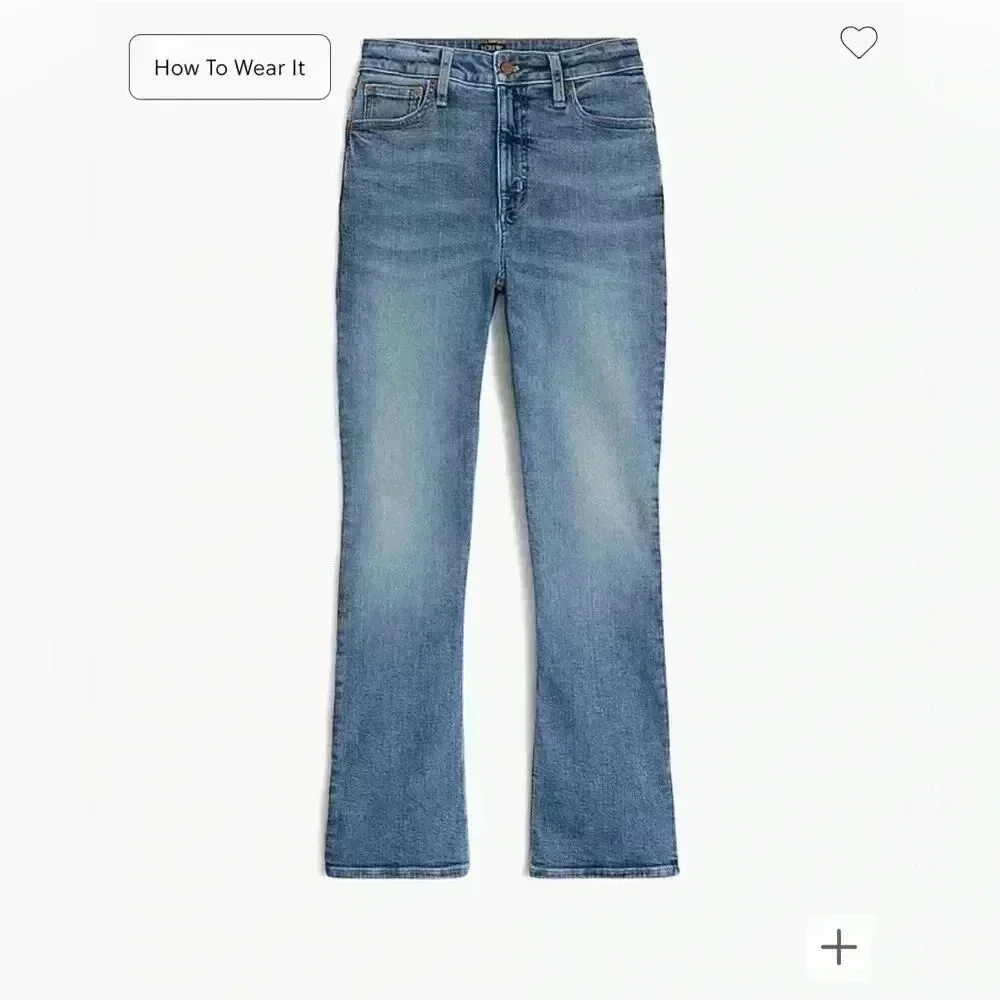 JCREW Tall curvy flare crop jean in all-day stretch - NWT
